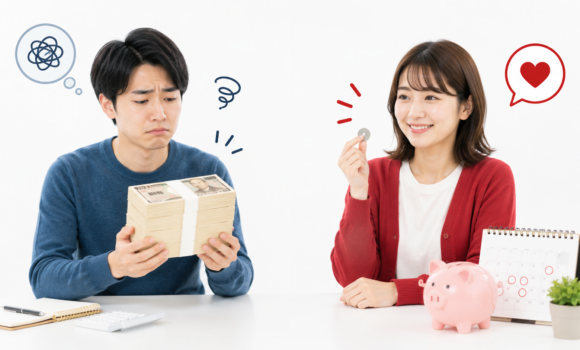 一括前払いと月謝制の支払い方式比較イラスト