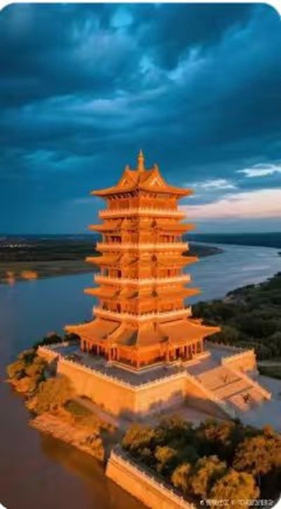 夜の黄河楼