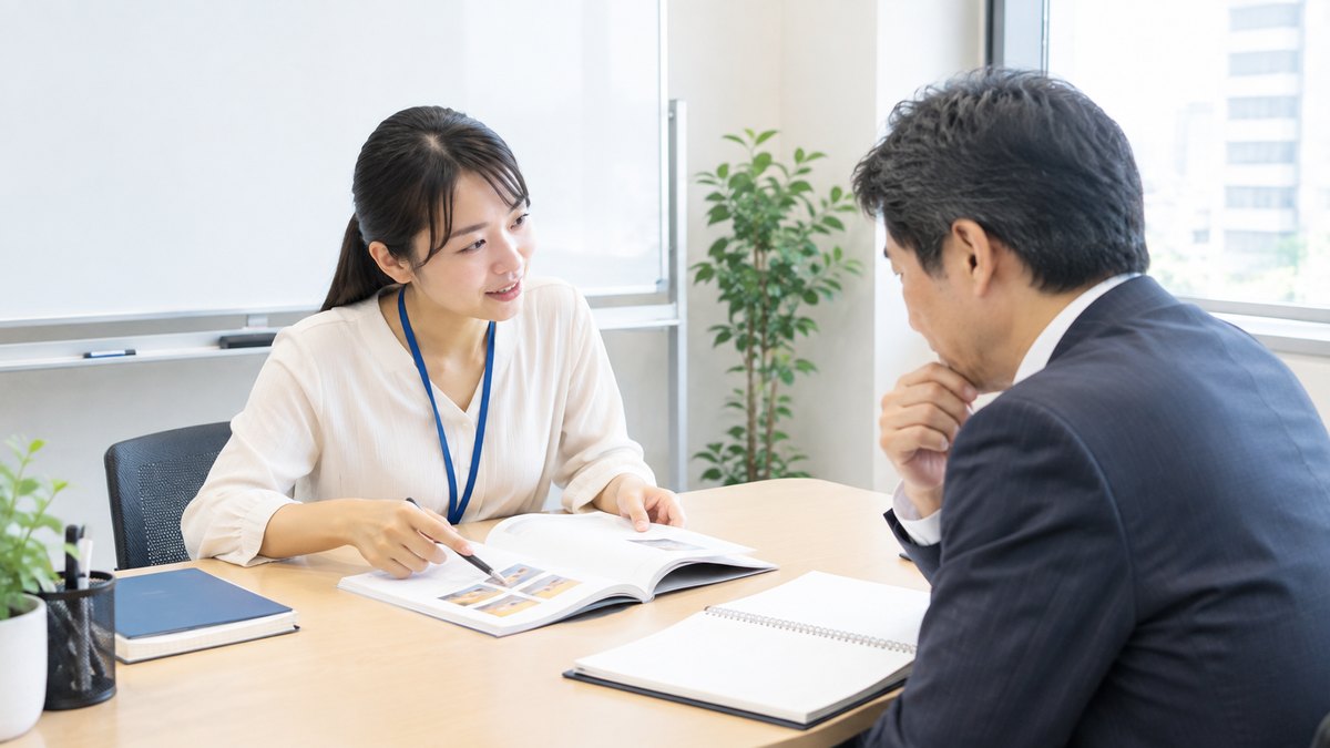 赴任前にマンツーマンで中国語のレッスンを受ける社員